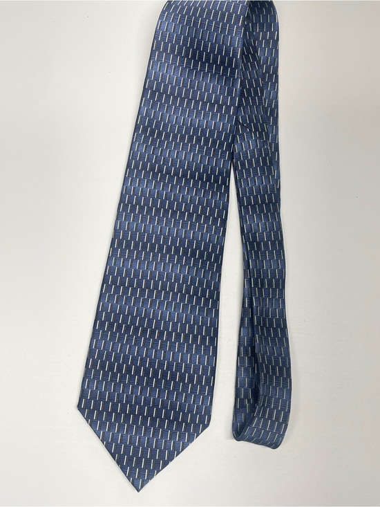 Puritan Other - Vintage Puritan Men's Blue Geometric Silk Necktie Stain Resistant 4" Wide Tie